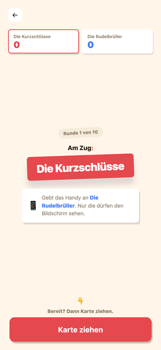 Bildschirmfoto: Handy übergeben
